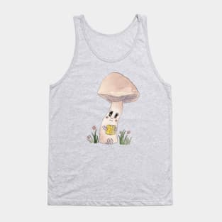 Cute Watercolour Mushroom Reading a Book 5 Tank Top